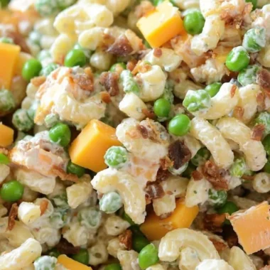 Delicious Bacon Ranch Pasta Salad served in a bowl with fresh toppings.