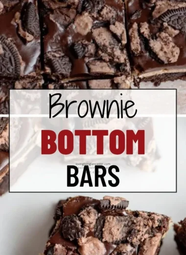 Delicious Brownie Bottom Bars with a fudgy brownie base and cookie topping