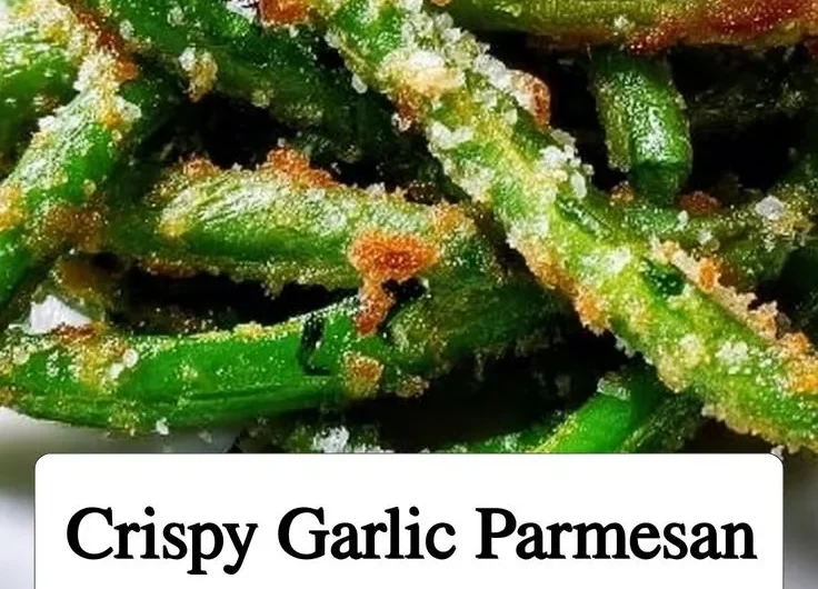 Crispy garlic parmesan green beans served in a bowl