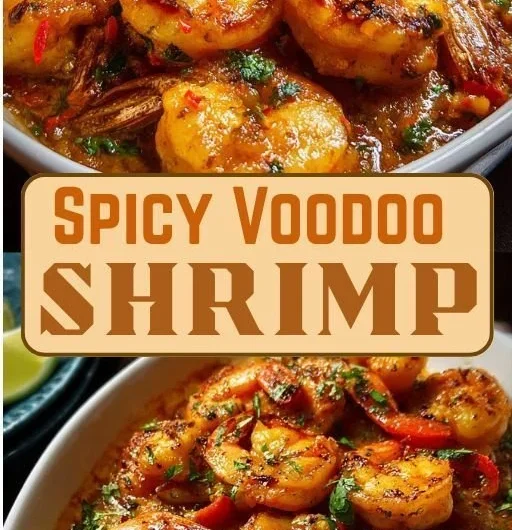 Delicious Spicy Voodoo Shrimp served on a plate with vibrant garnishes.
