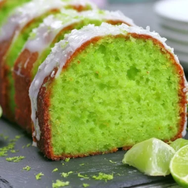 Cozy Key Lime Poke Cake topped with whipped cream and lime zest