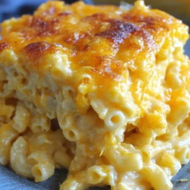 Delicious easy baked mac and cheese topped with crunchy breadcrumbs