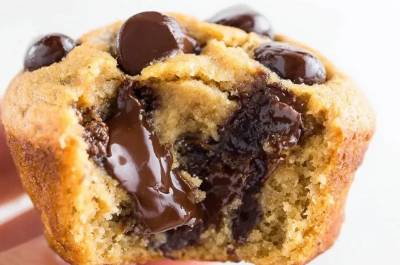 Flourless peanut butter banana muffins baked to perfection.