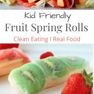 Colorful fruit spring rolls served on a platter for kids' party