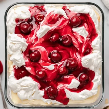 Delicious Heaven on Earth Cake with layers of cream and fruit