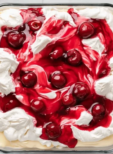 Delicious Heaven on Earth Cake with layers of cream and fruit