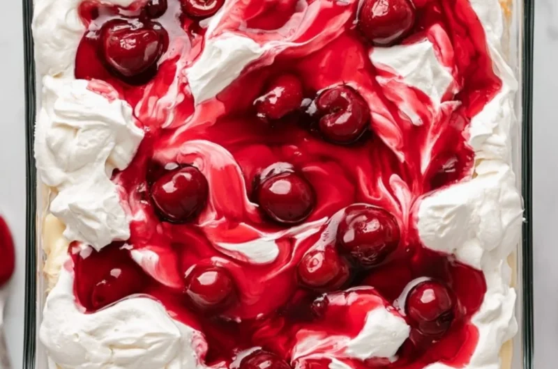 Delicious Heaven on Earth Cake with layers of cream and fruit