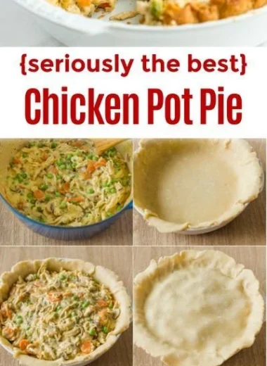 Homemade chicken pot pie with flaky crust and savory filling