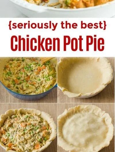 Homemade chicken pot pie with flaky crust and savory filling