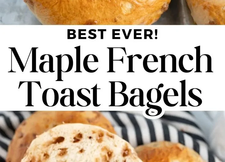 Delicious maple French toast bagels served on a plate