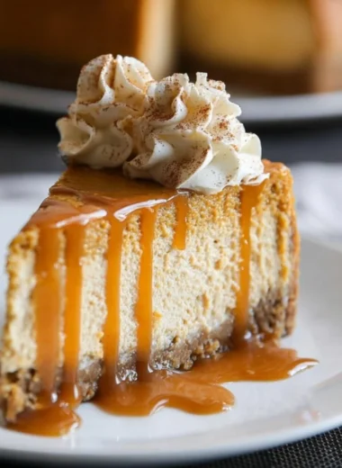 Delicious pumpkin cheesecake served on a plate, perfect for fall