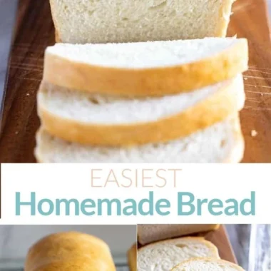 Freshly baked simple homemade bread loaf on a wooden table