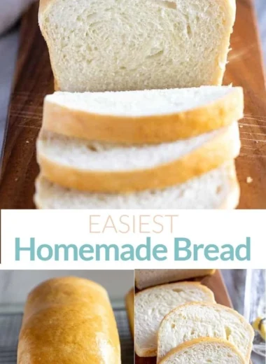 Freshly baked simple homemade bread loaf on a wooden table