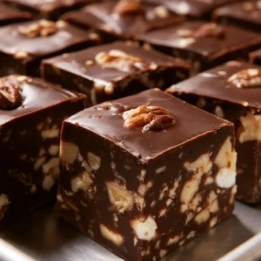 TOLL HOUSE® Famous Fudge brownies topped with chocolate and nuts