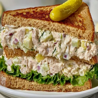 Cozy tuna salad sandwich with fresh ingredients on a rustic plate