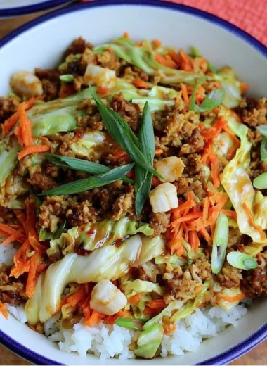 Delicious egg roll in a bowl served in a colorful dish