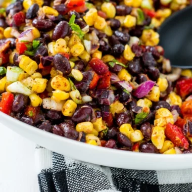 Bowl of cozy corn salsa with fresh ingredients and vibrant colors