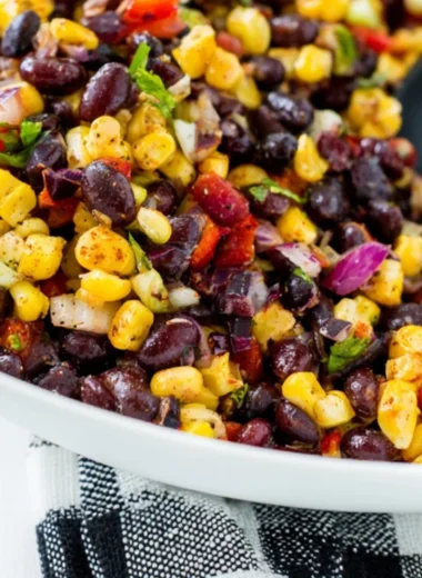 Bowl of cozy corn salsa with fresh ingredients and vibrant colors