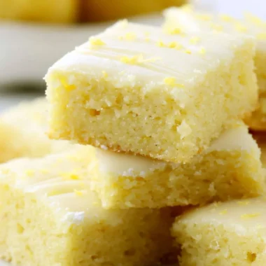 Delicious and cozy lemon brownies fresh out of the oven.