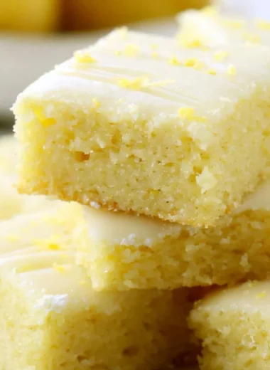 Delicious and cozy lemon brownies fresh out of the oven.