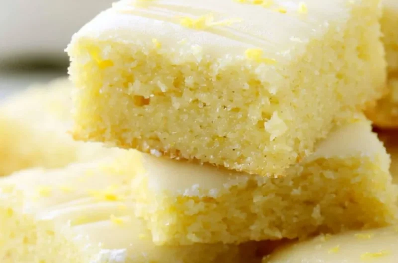 Delicious and cozy lemon brownies fresh out of the oven.