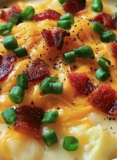 Bowl of Crock Pot Crack Potato Soup topped with cheese and green onions