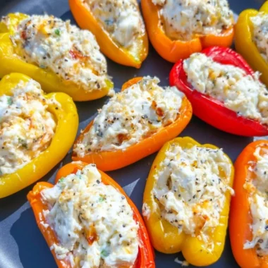 Colorful stuffed mini peppers filled with savory ingredients