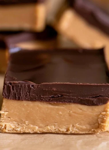 Delicious homemade Buckeye Bars with chocolate and peanut butter